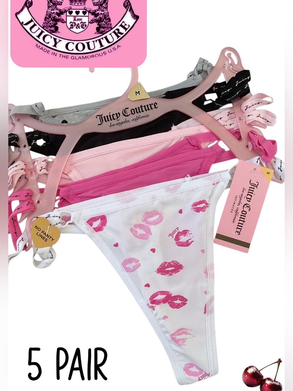 🌸Juicy Couture 5 Pair Thongs